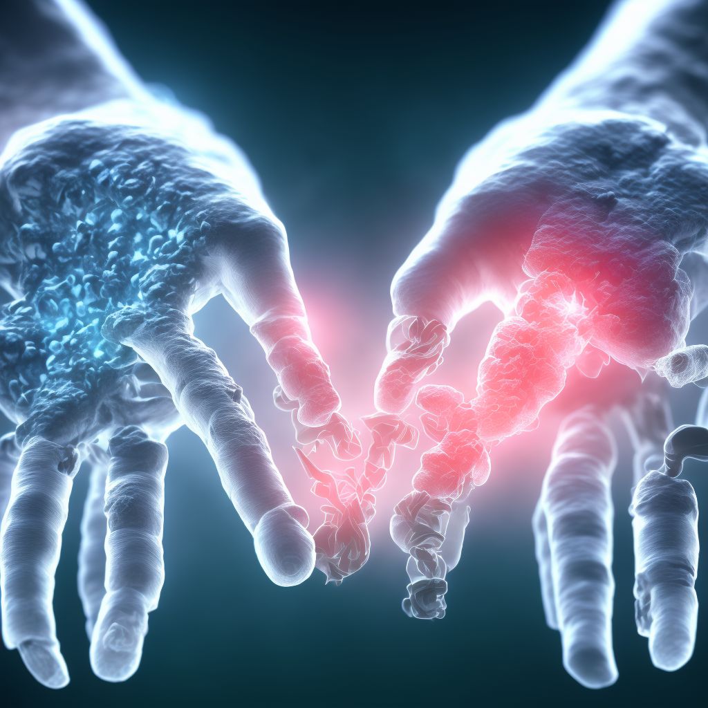 Subluxation of distal interphalangeal joint of right middle finger, subsequent encounter digital illustration