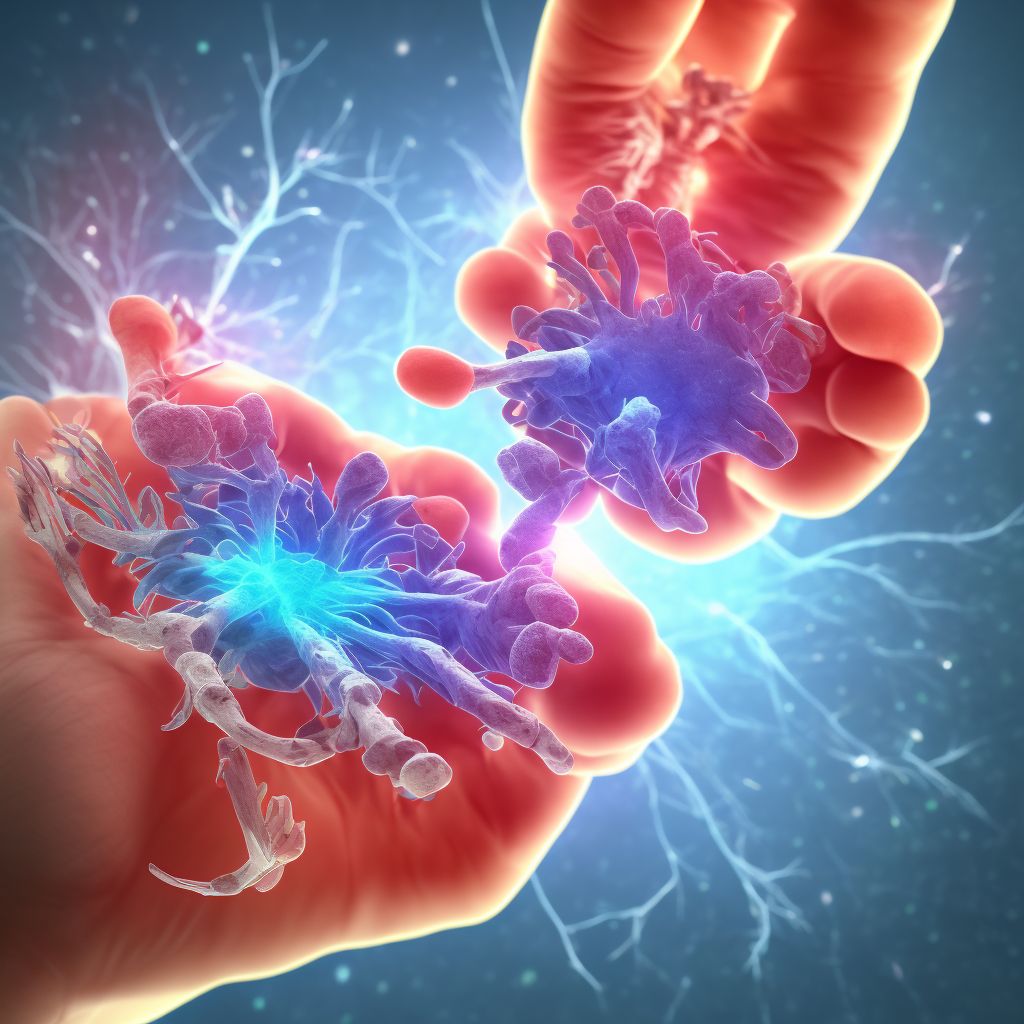 Subluxation of distal interphalangeal joint of left middle finger, sequela digital illustration