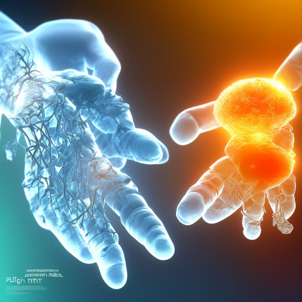 Subluxation of distal interphalangeal joint of right ring finger, initial encounter digital illustration