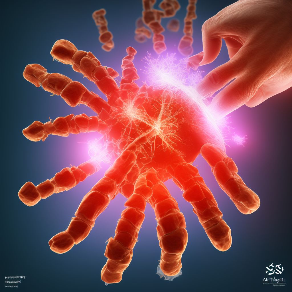 Subluxation of distal interphalangeal joint of right little finger, sequela digital illustration