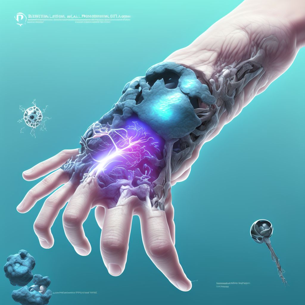 Dislocation of proximal interphalangeal joint of left ring finger, sequela digital illustration