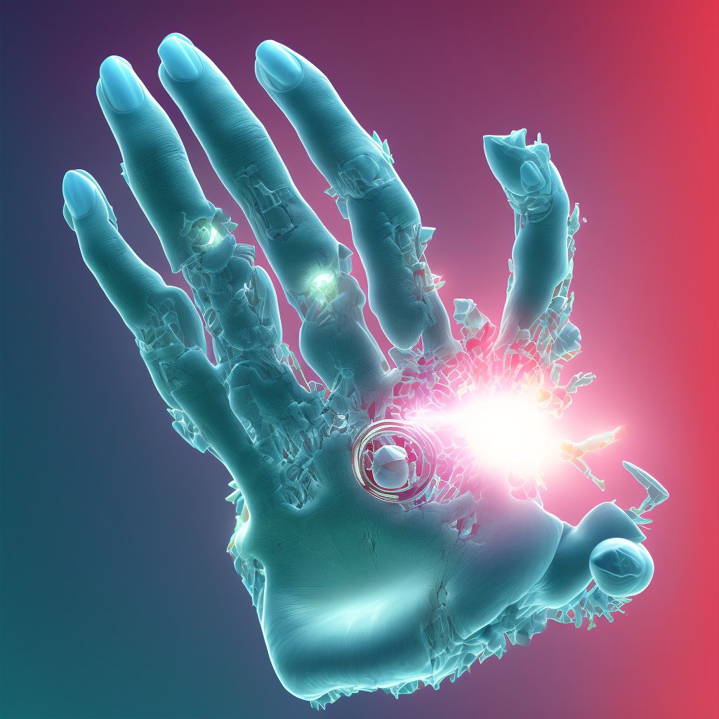 Dislocation of distal interphalangeal joint of left index finger, sequela digital illustration