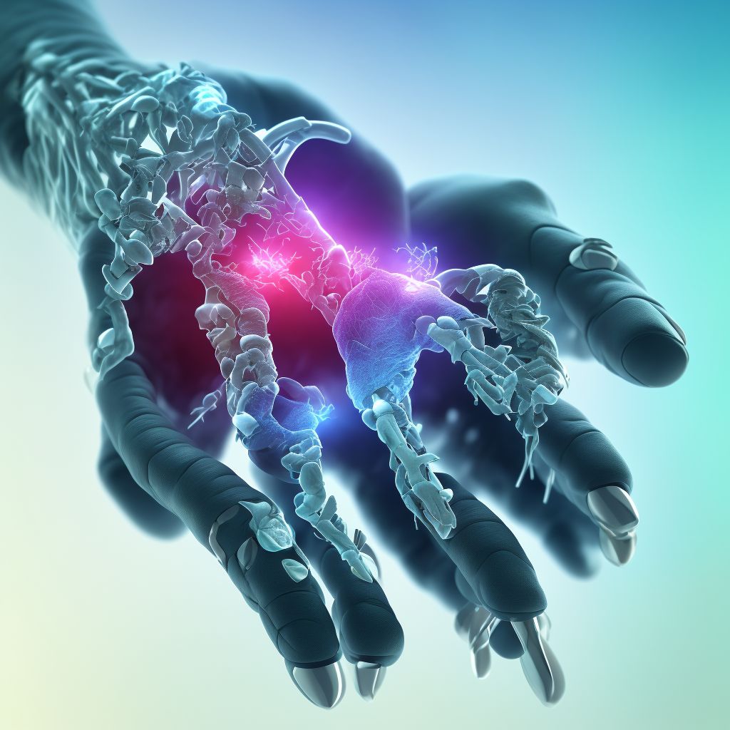 Dislocation of distal interphalangeal joint of left ring finger, sequela digital illustration