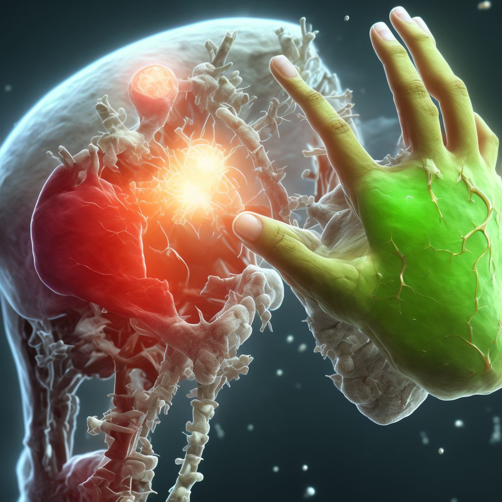 Dislocation of distal interphalangeal joint of right little finger, sequela digital illustration