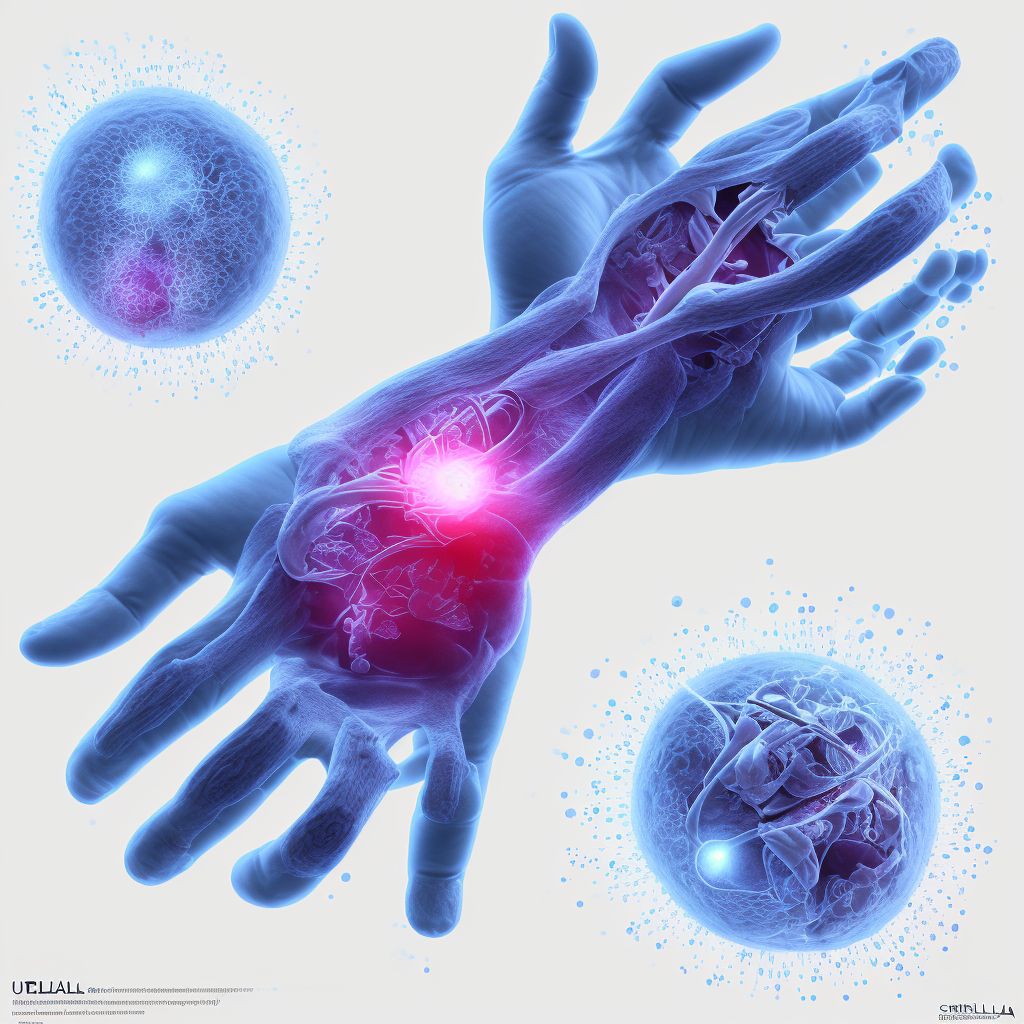 Sprain of carpal joint of unspecified wrist, sequela digital illustration