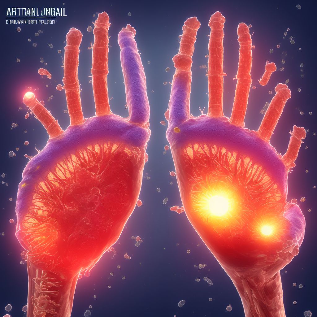 Sprain of interphalangeal joint of right index finger, initial encounter digital illustration