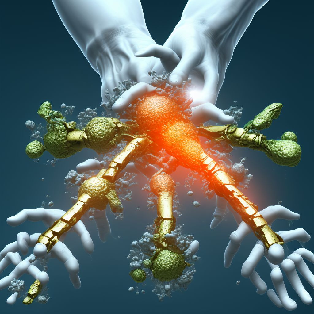 Sprain of interphalangeal joint of right ring finger, subsequent encounter digital illustration