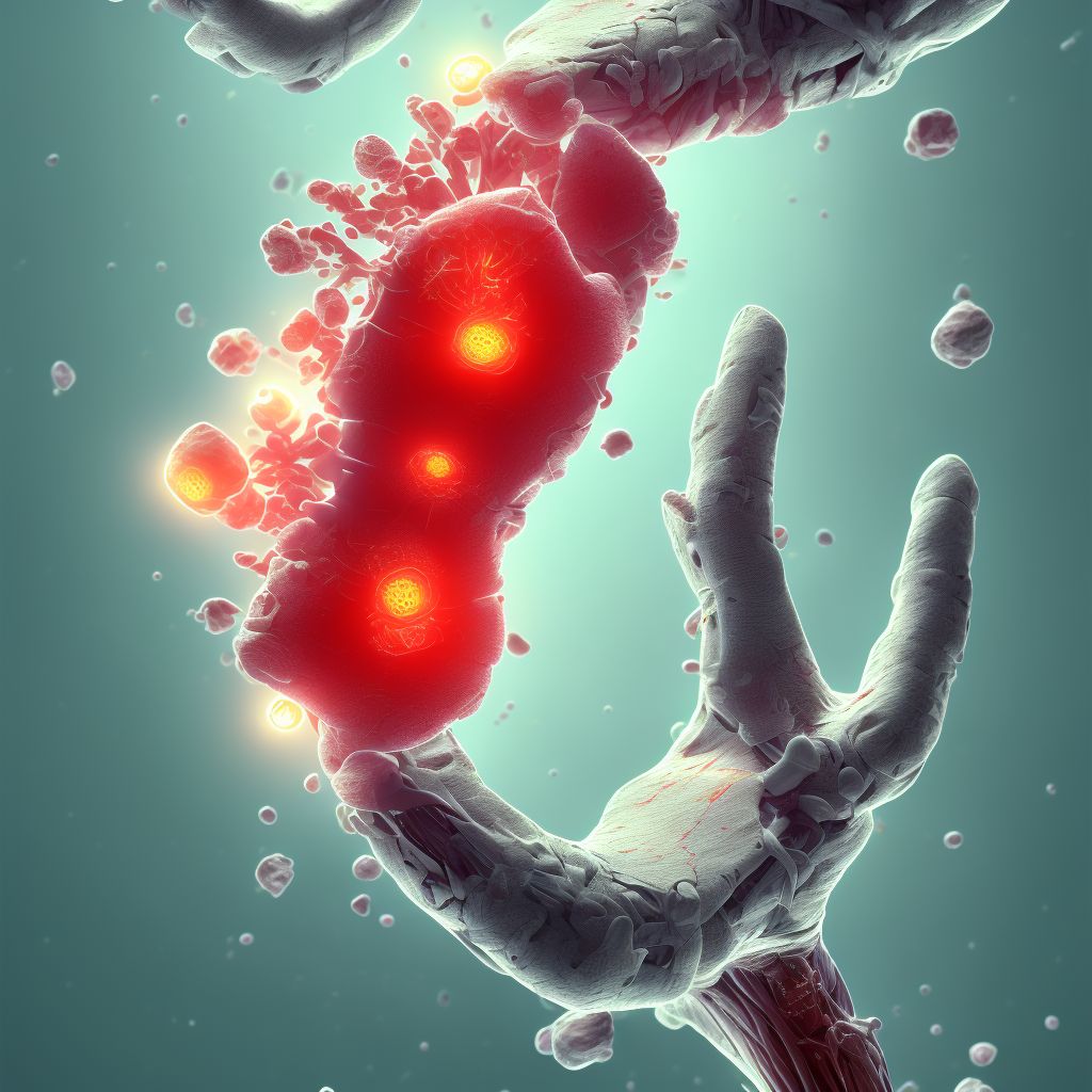 Sprain of metacarpophalangeal joint of other finger, sequela digital illustration