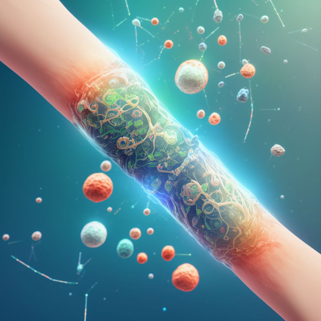 Injury of other nerves at wrist and hand level of right arm, sequela digital illustration