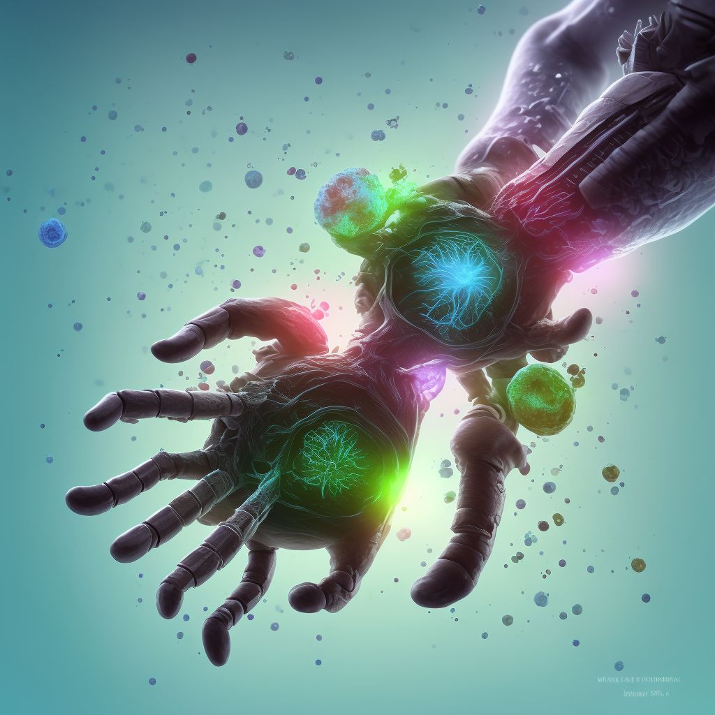 Injury of other nerves at wrist and hand level of unspecified arm, sequela digital illustration