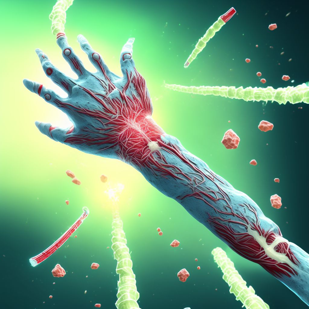 Unspecified injury of ulnar artery at wrist and hand level of unspecified arm, initial encounter digital illustration