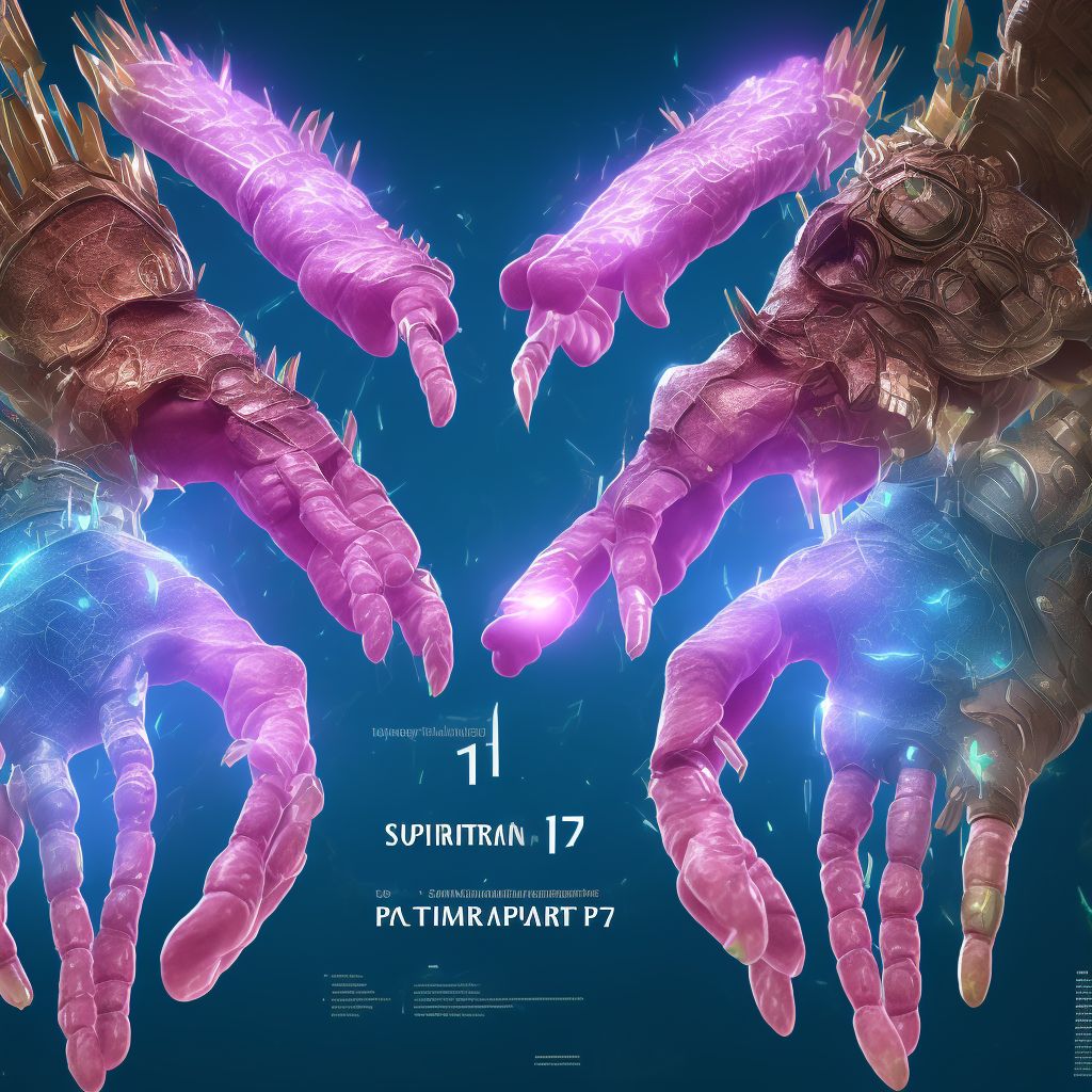 Laceration of superficial palmar arch of right hand, initial encounter digital illustration