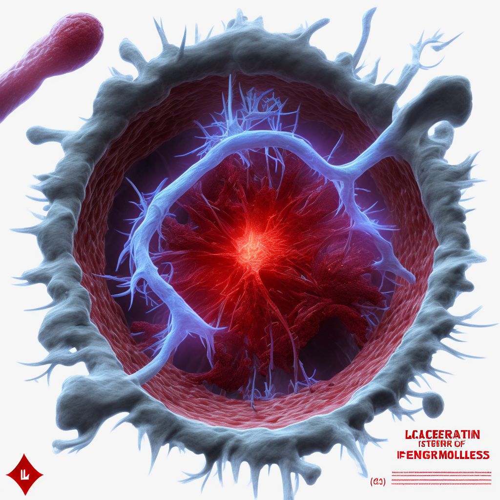 Laceration of blood vessel of other finger, initial encounter digital illustration