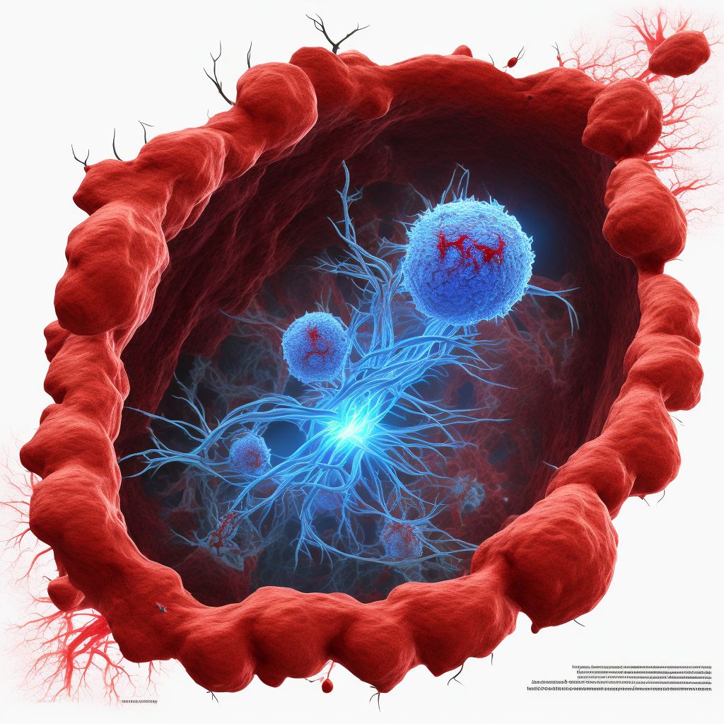 Laceration of blood vessel of other finger, sequela digital illustration