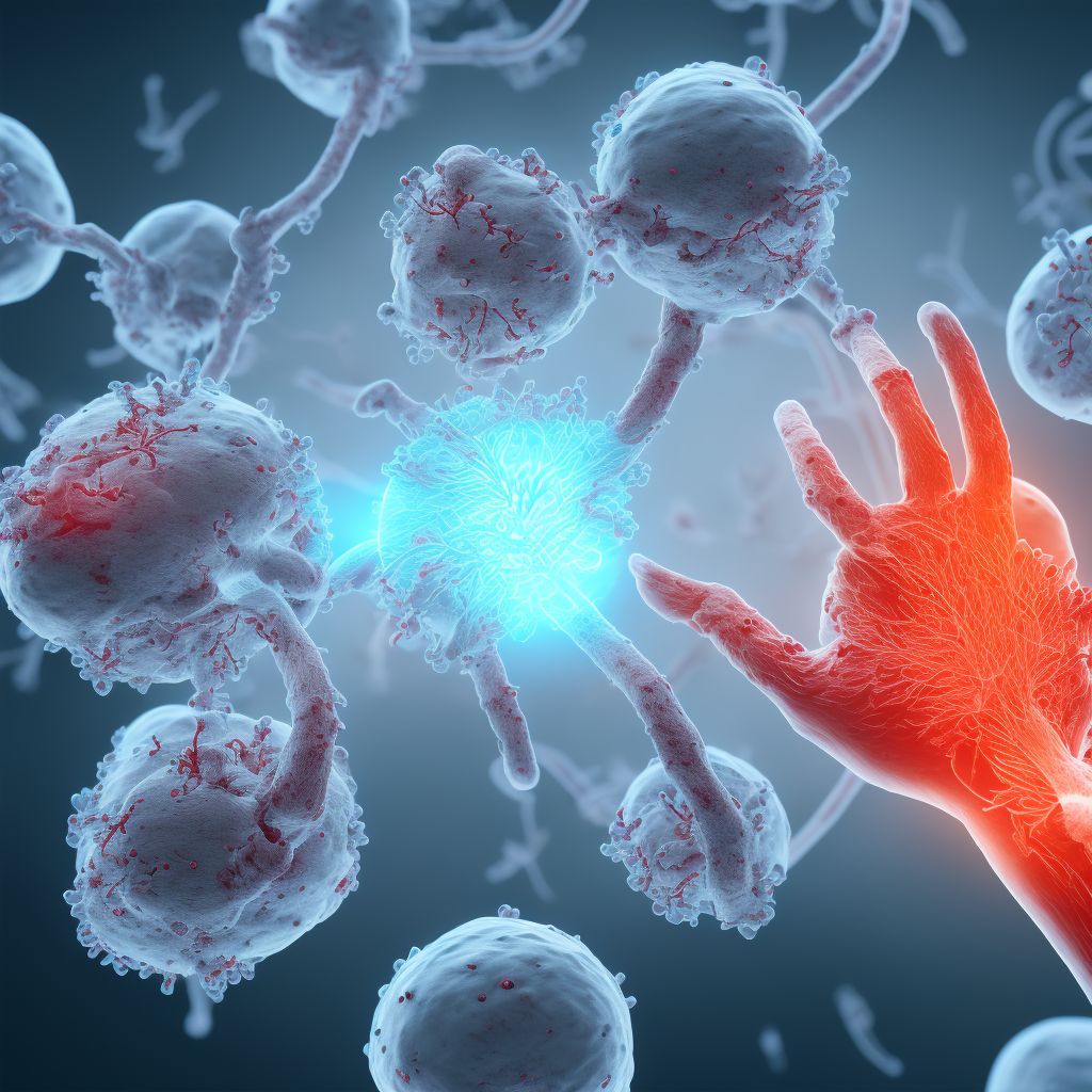 Unspecified injury of other blood vessels at wrist and hand level of unspecified arm, sequela digital illustration