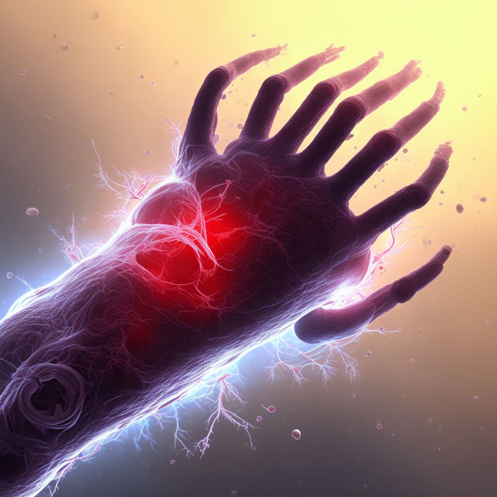 Other specified injury of other blood vessels at wrist and hand level of left arm, initial encounter digital illustration