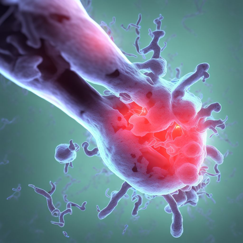 Unspecified injury of unspecified blood vessel at wrist and hand level of unspecified arm, sequela digital illustration