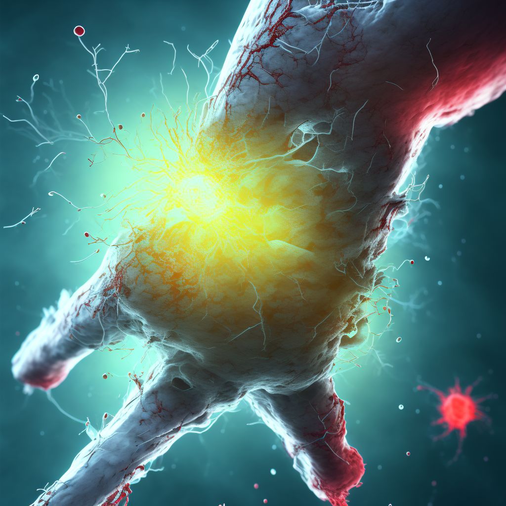 Laceration of unspecified blood vessel at wrist and hand level of left arm, initial encounter digital illustration