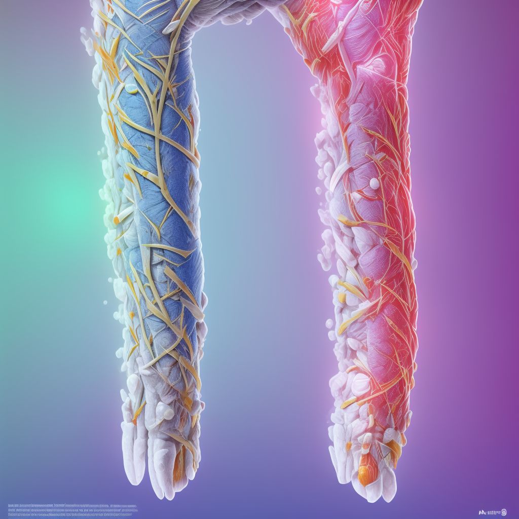 Strain of long flexor muscle, fascia and tendon of right thumb at wrist and hand level, sequela digital illustration