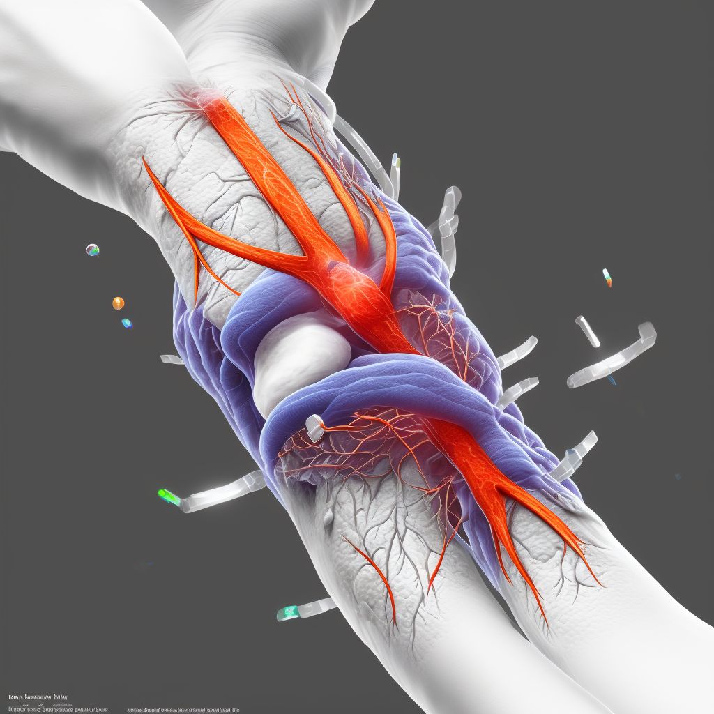 Laceration of extensor muscle, fascia and tendon of unspecified thumb at wrist and hand level, sequela digital illustration