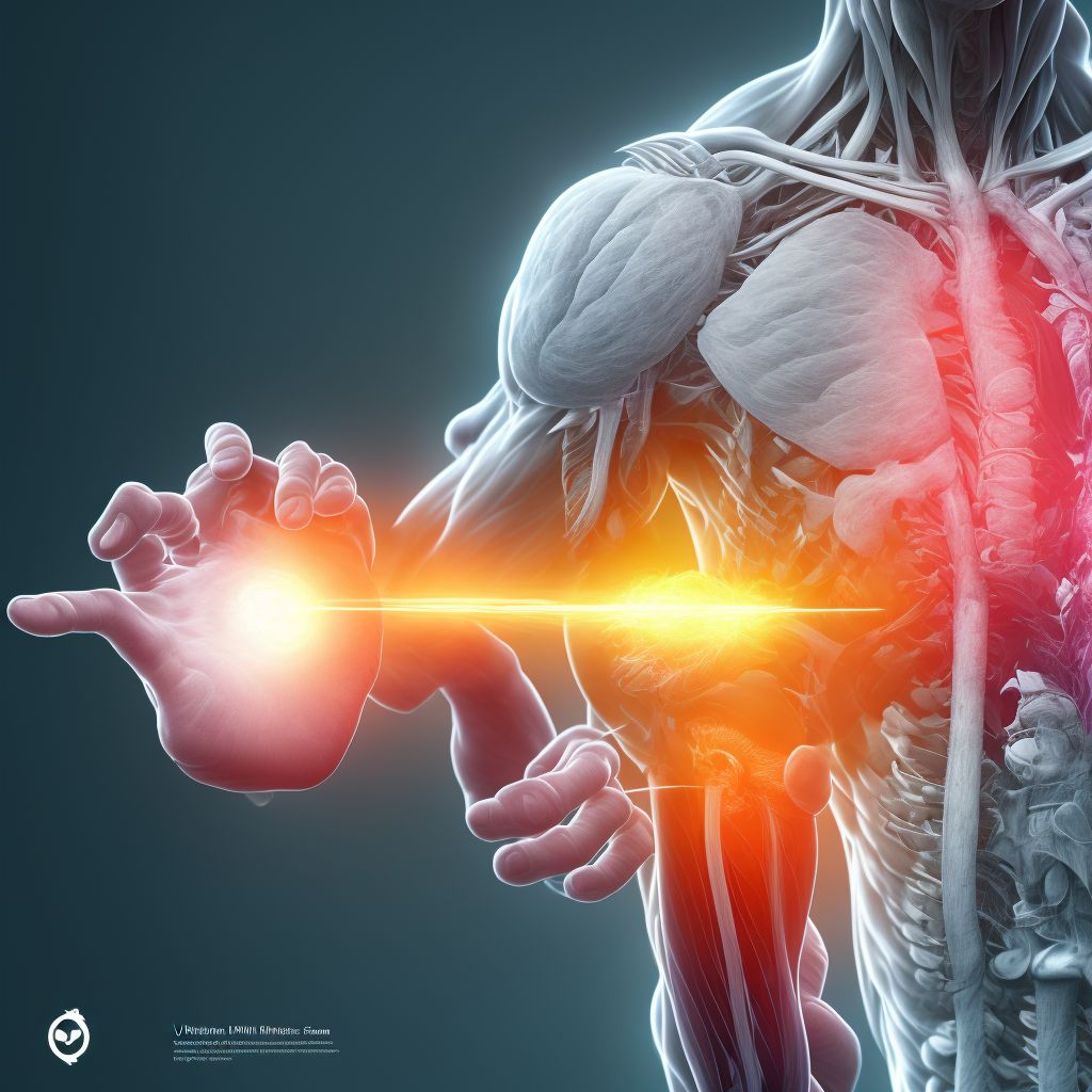 Unspecified injury of extensor muscle, fascia and tendon of right little finger at wrist and hand level, subsequent encounter digital illustration