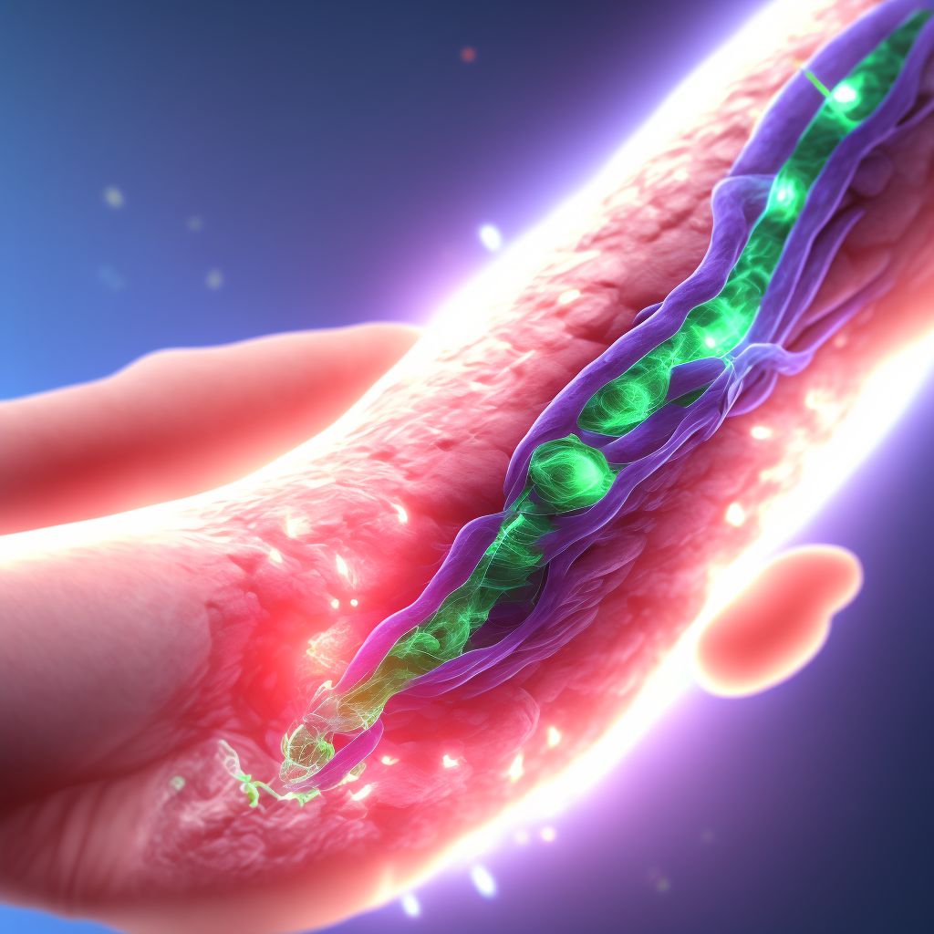 Unspecified injury of extensor muscle, fascia and tendon of unspecified finger at wrist and hand level, sequela digital illustration