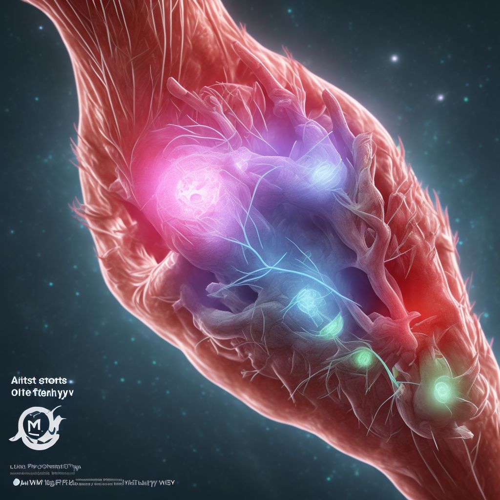 Strain of extensor muscle, fascia and tendon of left little finger at wrist and hand level, initial encounter digital illustration