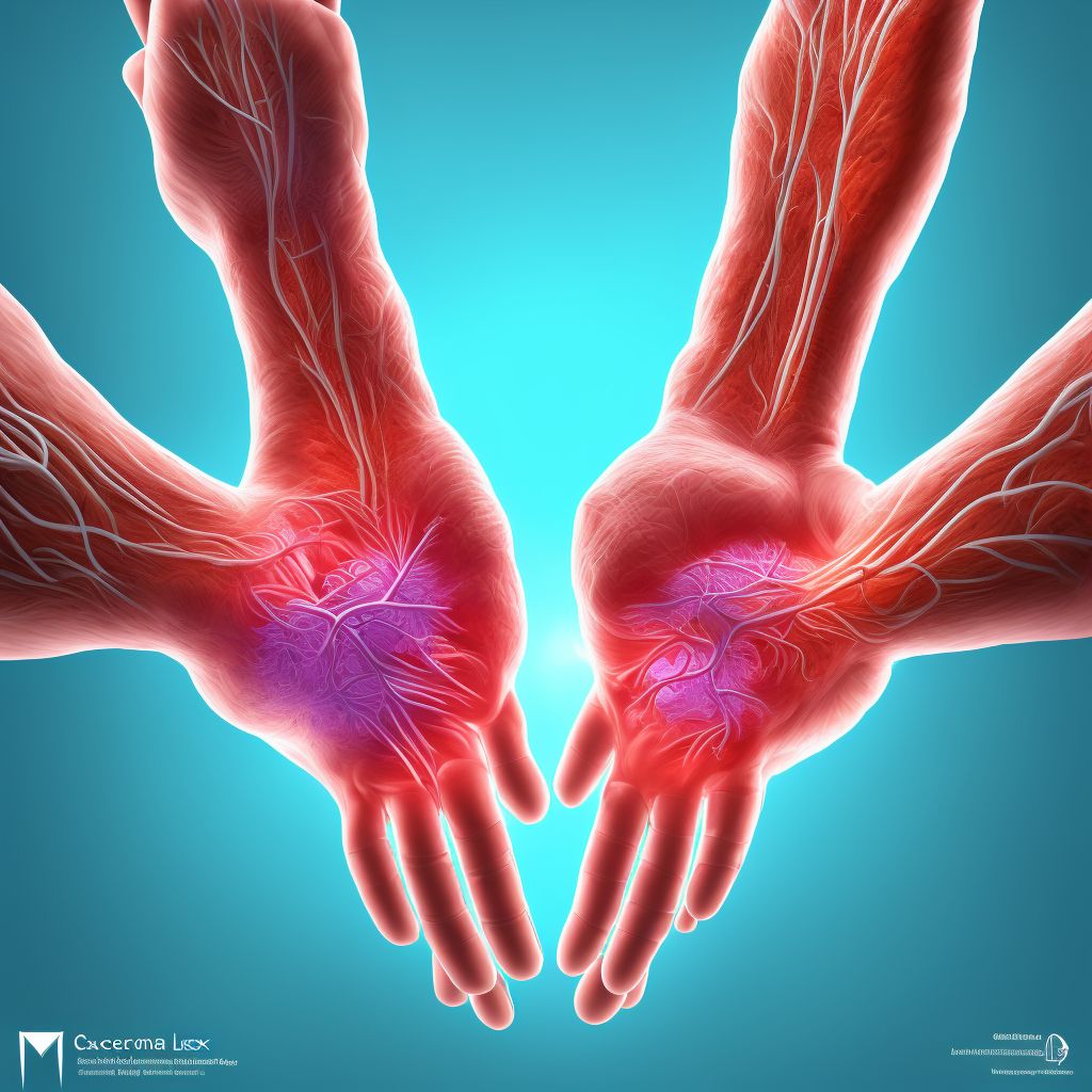 Laceration of extensor muscle, fascia and tendon of left index finger at wrist and hand level, sequela digital illustration