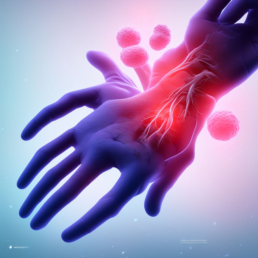 Other injury of extensor muscle, fascia and tendon of other finger at wrist and hand level, sequela digital illustration