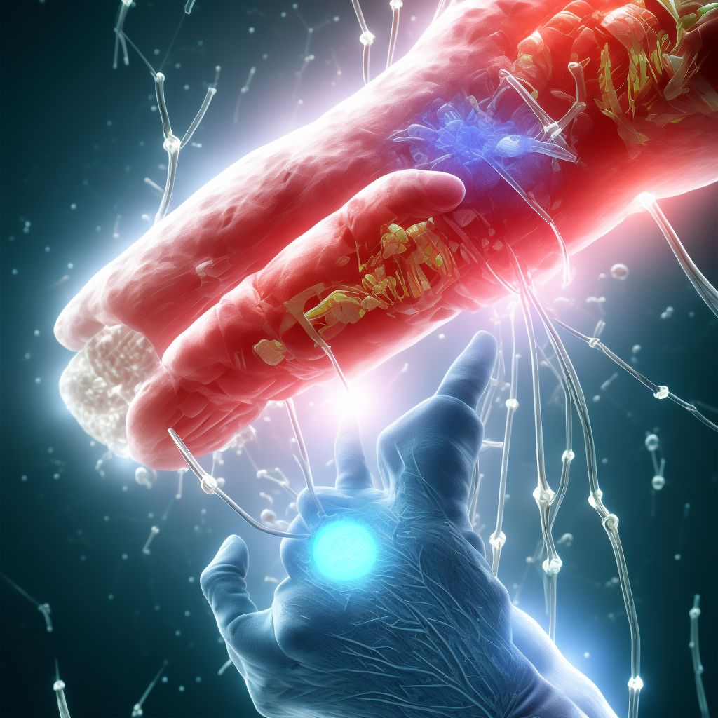 Strain of intrinsic muscle, fascia and tendon of unspecified thumb at wrist and hand level, initial encounter digital illustration