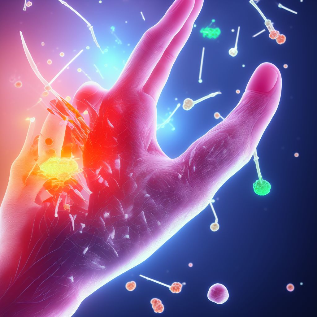 Unspecified injury of intrinsic muscle, fascia and tendon of unspecified finger at wrist and hand level, sequela digital illustration