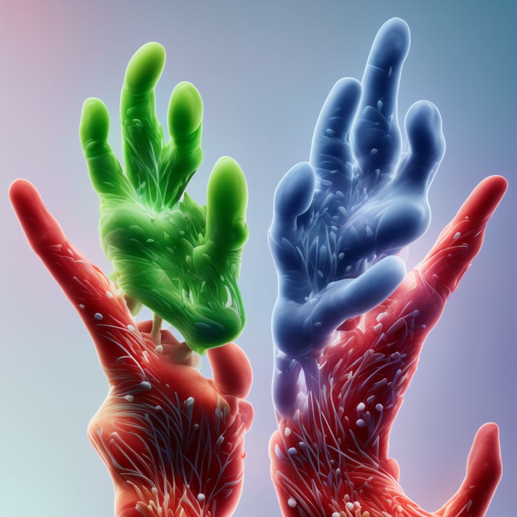 Strain of other specified muscles, fascia and tendons at wrist and hand level, unspecified hand, sequela digital illustration