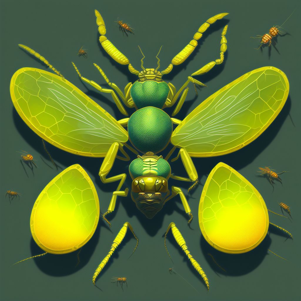 Insect bite (nonvenomous), right hip, sequela digital illustration