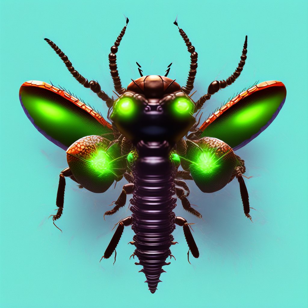 Insect bite (nonvenomous), left hip, initial encounter digital illustration