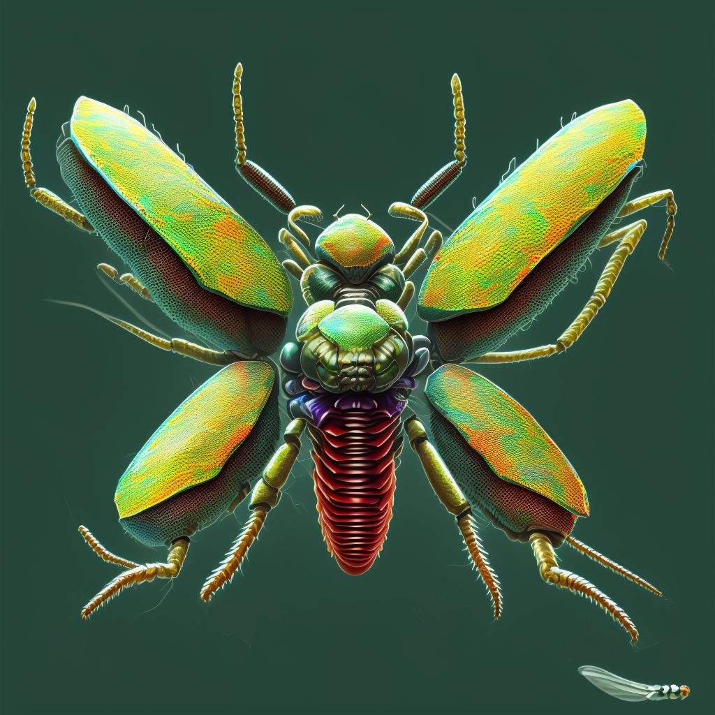 Insect bite (nonvenomous), left hip, sequela digital illustration