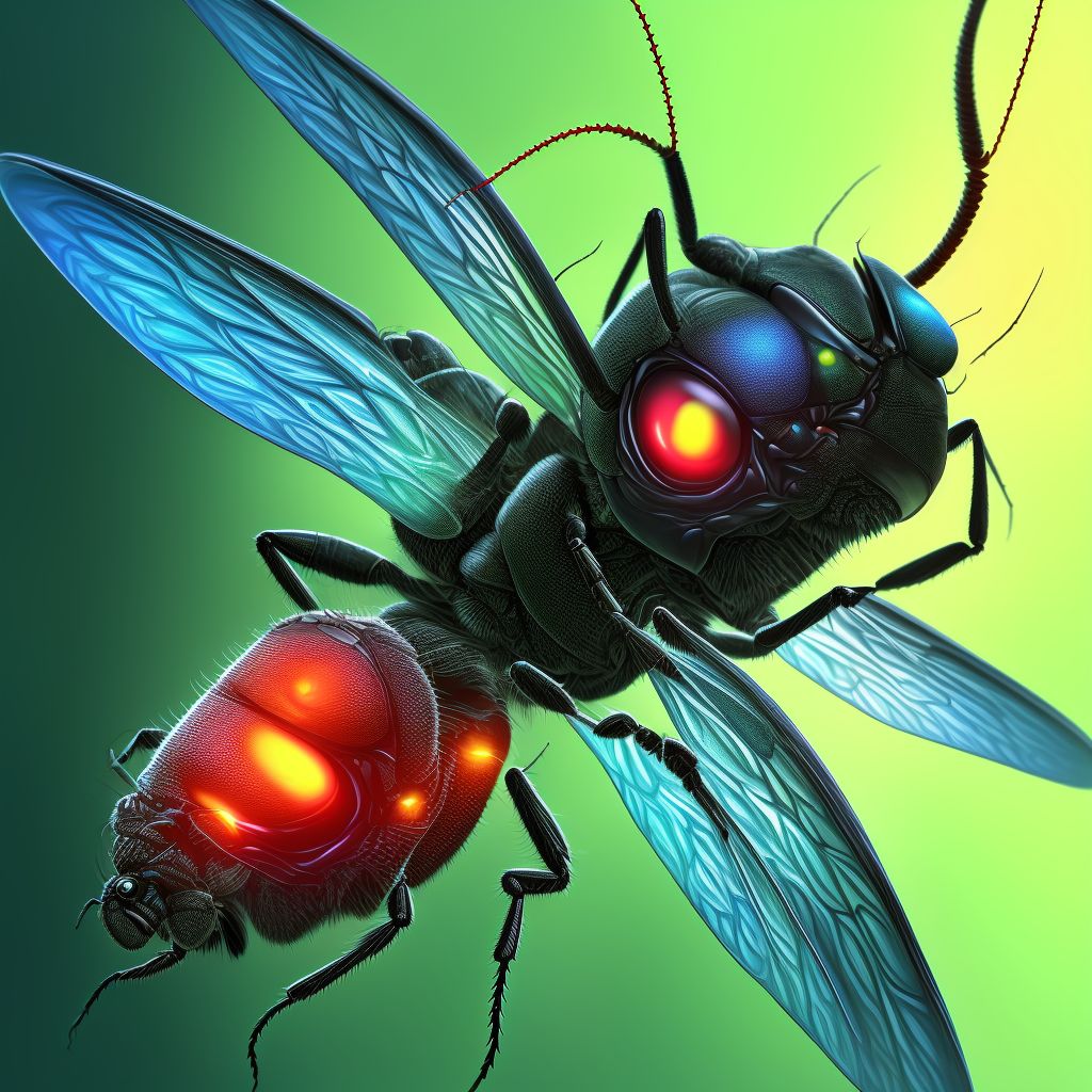 Insect bite (nonvenomous), unspecified hip, sequela digital illustration