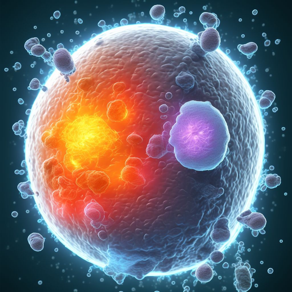 Blister (nonthermal), right thigh, sequela digital illustration