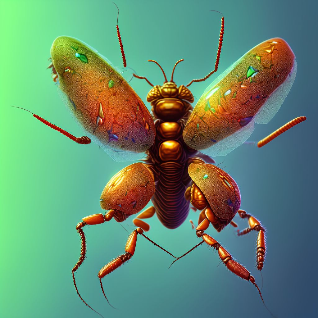 Insect bite (nonvenomous), unspecified thigh, sequela digital illustration