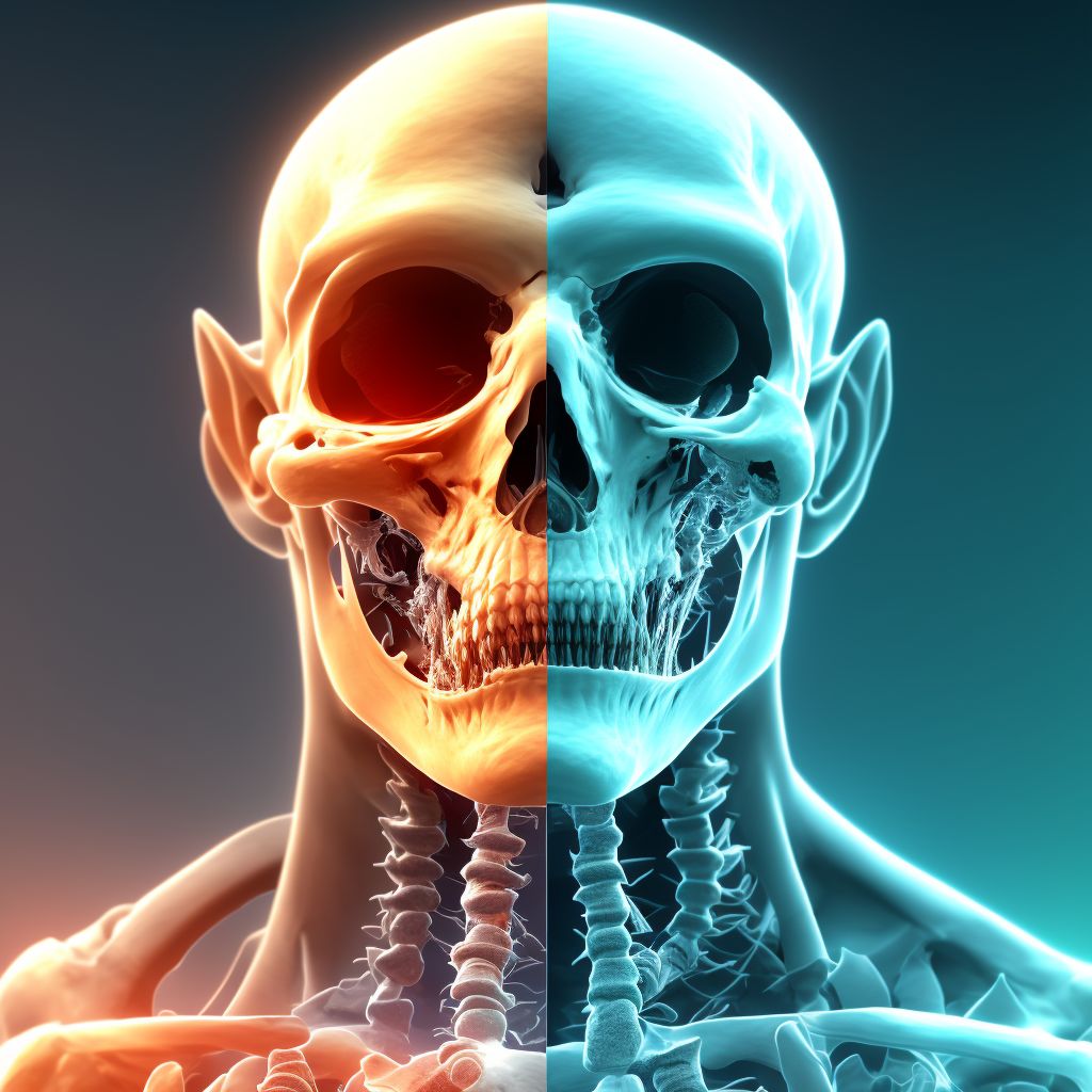 Fracture of unspecified part of neck of right femur, subsequent encounter for closed fracture with nonunion digital illustration