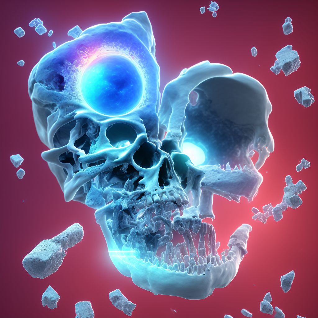 Fracture of unspecified part of neck of right femur, subsequent encounter for open fracture type I or II with malunion digital illustration