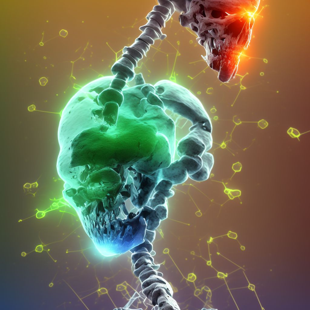 Fracture of unspecified part of neck of right femur, sequela digital illustration