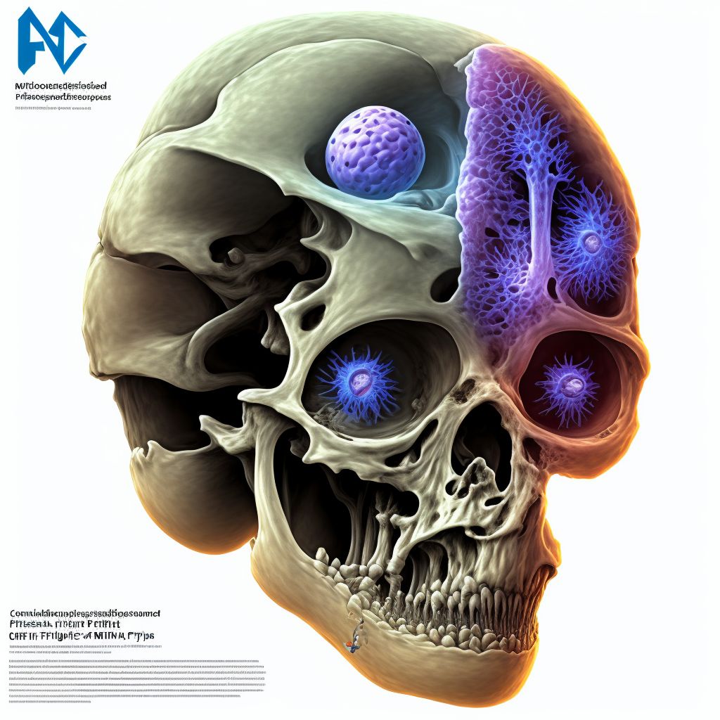 Nondisplaced midcervical fracture of right femur, initial encounter for open fracture type IIIA, IIIB, or IIIC digital illustration