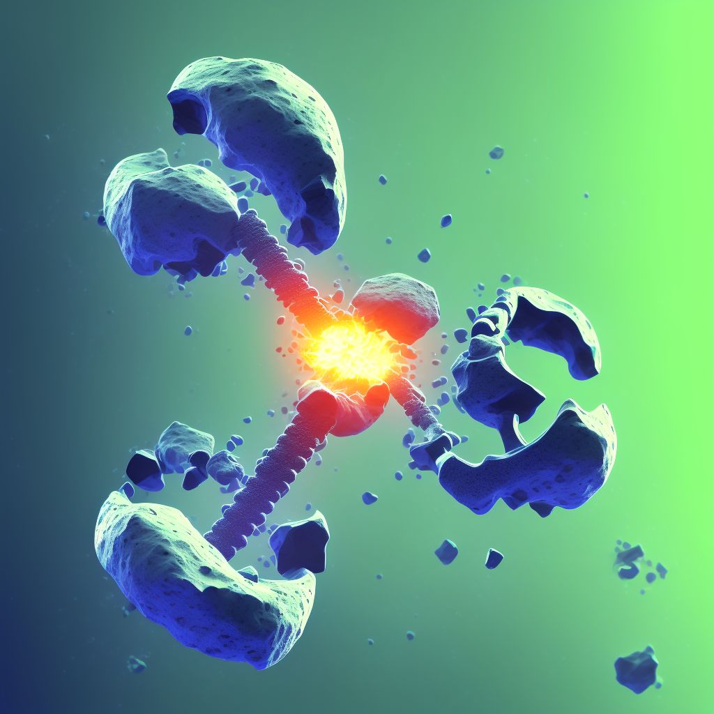 Nondisplaced midcervical fracture of right femur, subsequent encounter for open fracture type IIIA, IIIB, or IIIC with malunion digital illustration