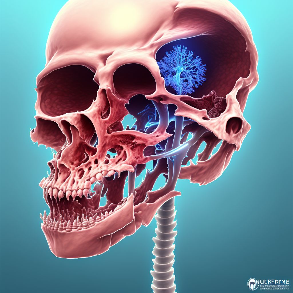 Nondisplaced midcervical fracture of left femur, subsequent encounter for closed fracture with delayed healing digital illustration