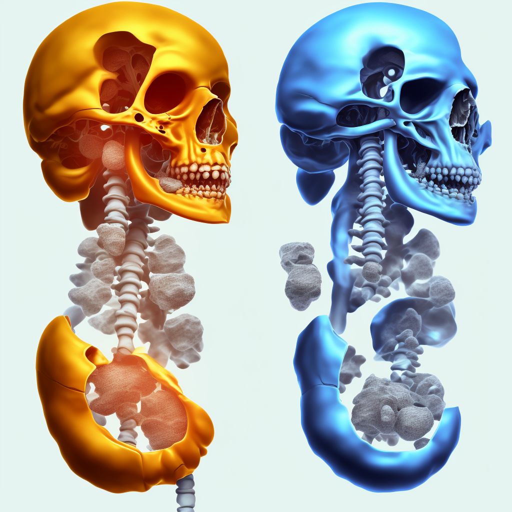 Nondisplaced midcervical fracture of left femur, subsequent encounter for closed fracture with nonunion digital illustration