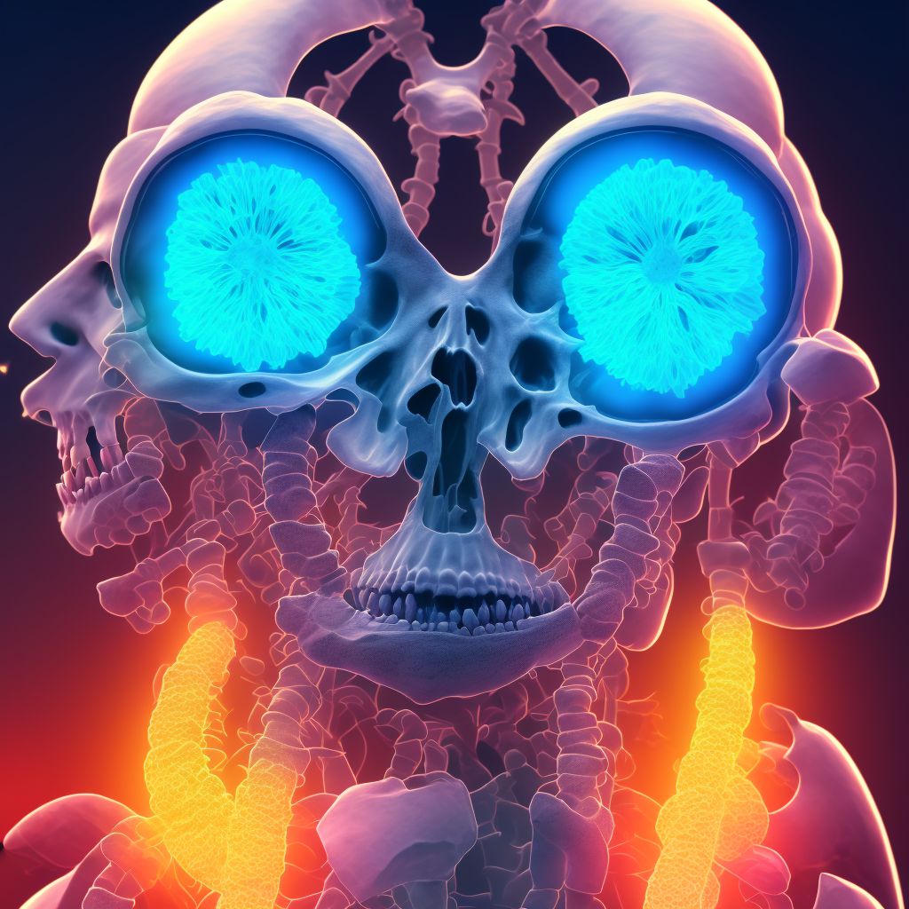 Nondisplaced midcervical fracture of left femur, sequela digital illustration