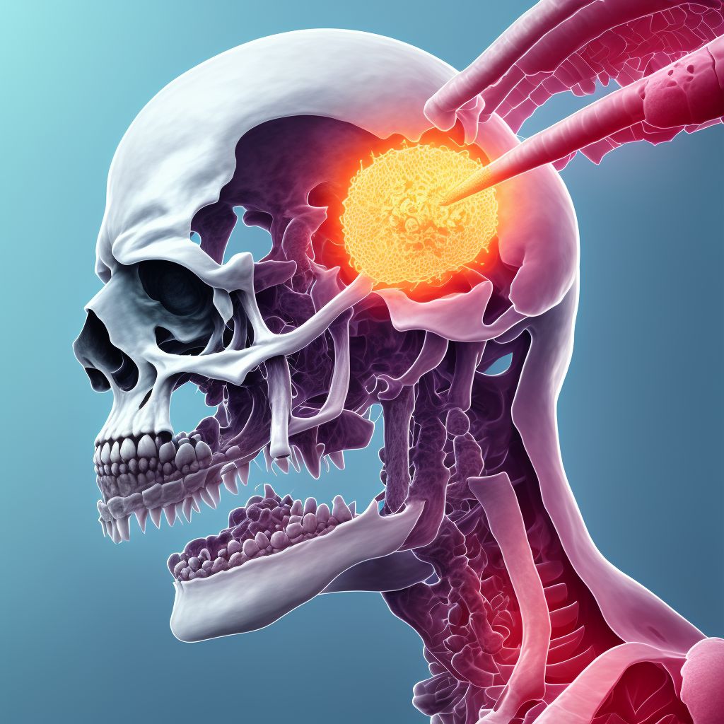 Nondisplaced midcervical fracture of unspecified femur, initial encounter for open fracture type IIIA, IIIB, or IIIC digital illustration