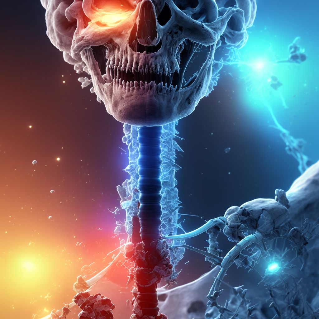 Displaced fracture of base of neck of right femur, subsequent encounter for open fracture type I or II with delayed healing digital illustration