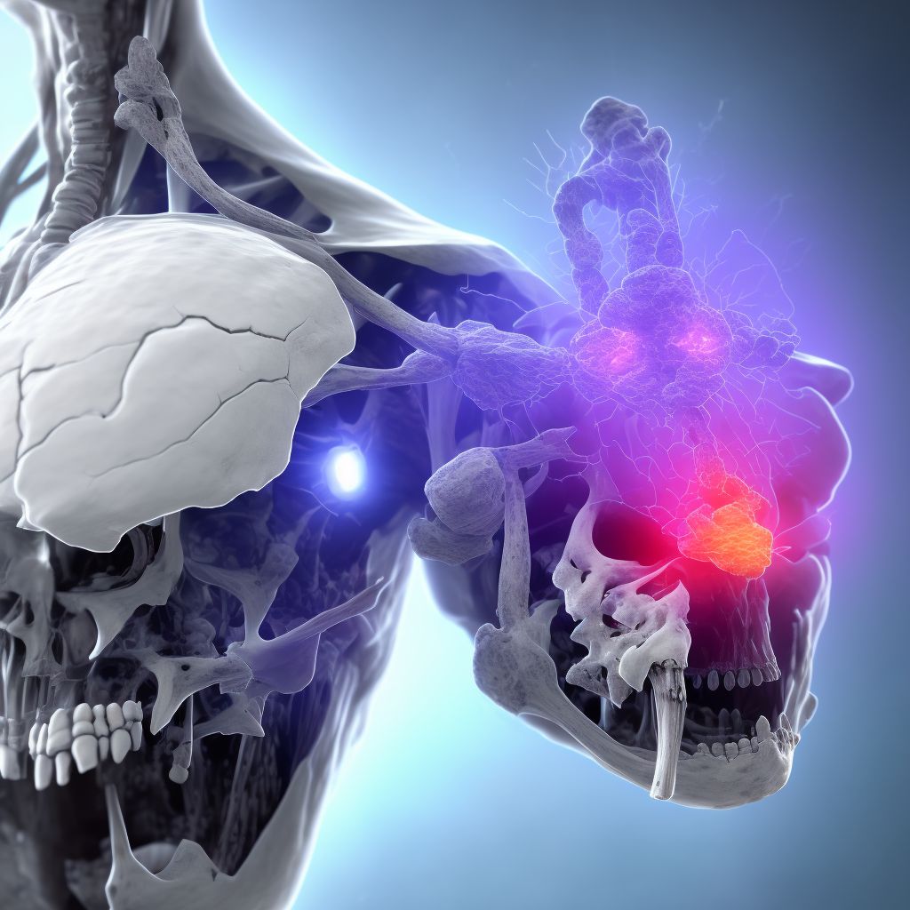 Displaced fracture of base of neck of unspecified femur, sequela digital illustration