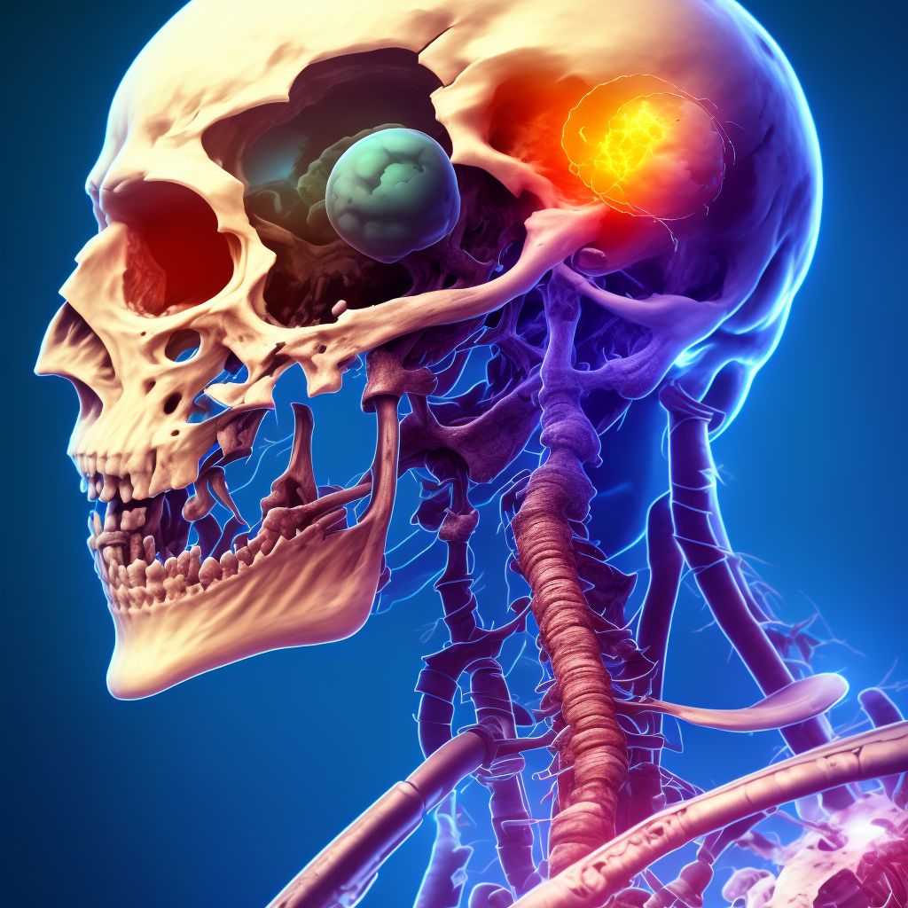 Unspecified fracture of head of right femur, sequela digital illustration